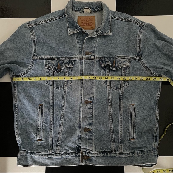 Vintage Levi’s Denim Jacket Harley Davidson Patch Size Large Trucker Streetwear - Picture 11 of 12